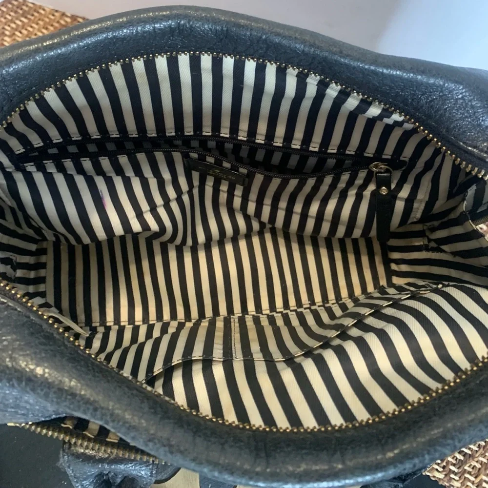 Authentic Kate Spade Black Pebbled Leather Satchel With Gold Hardware - Picture 5 of 7